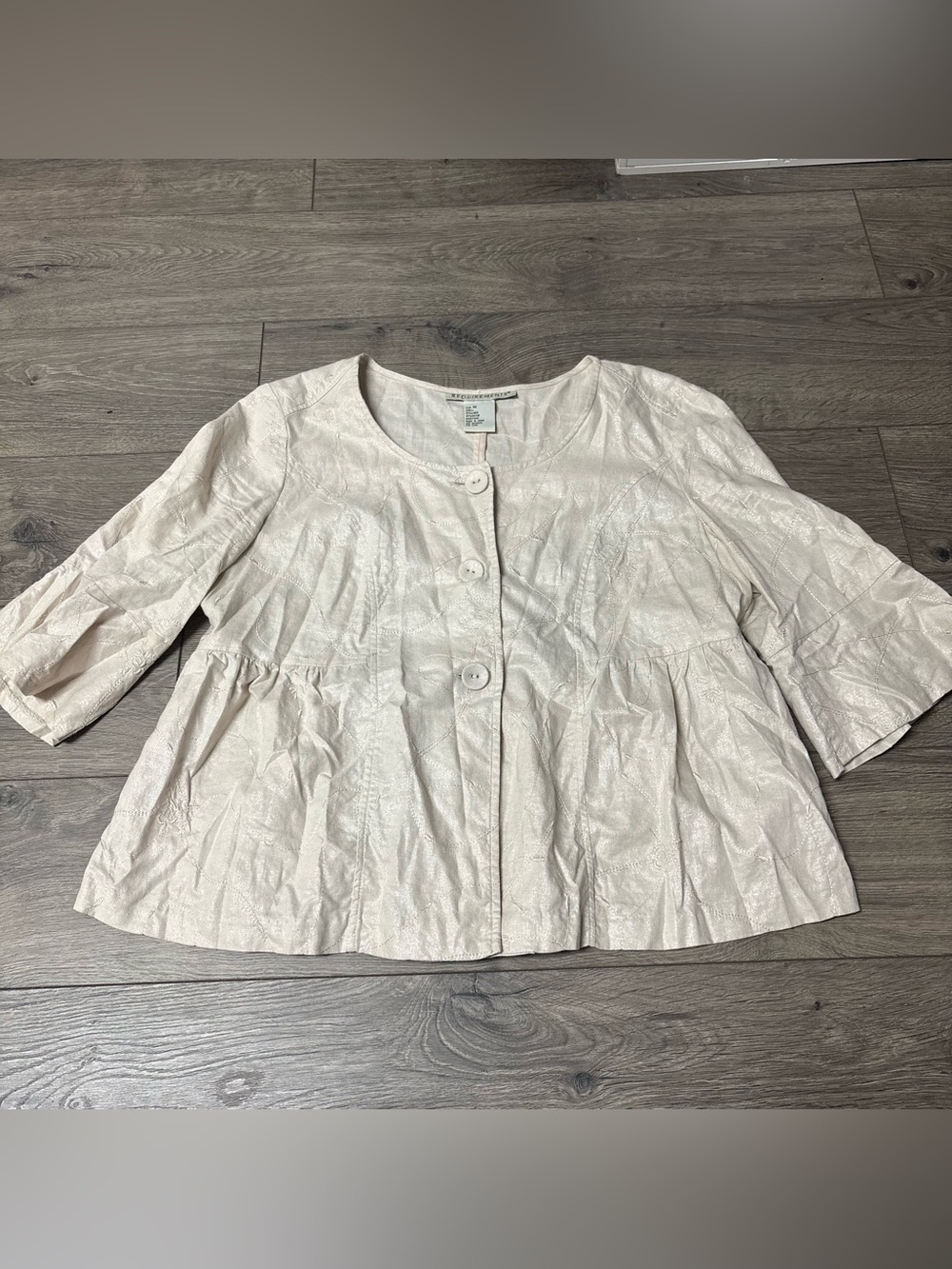 Linen button down top medium